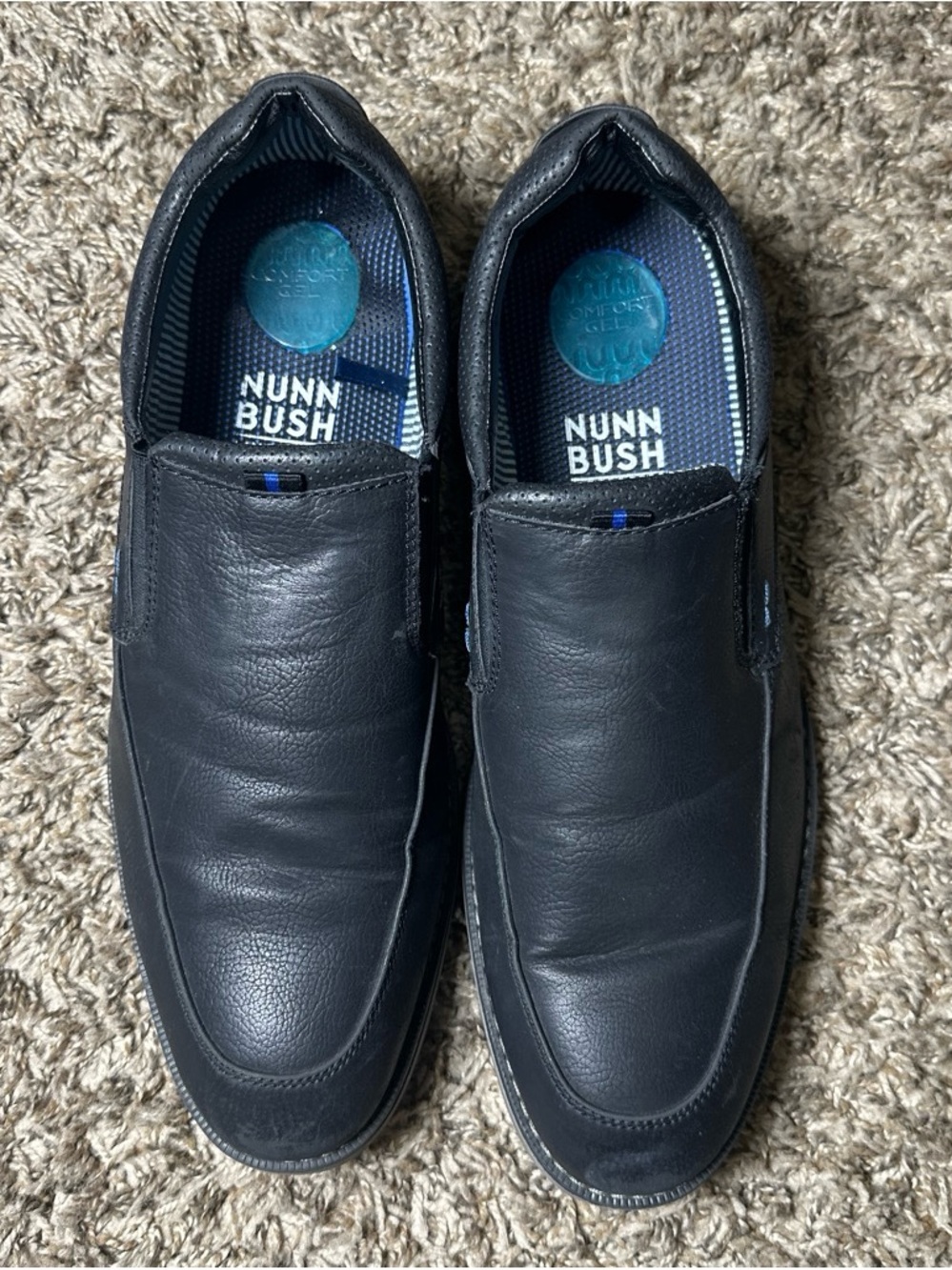 Nunn Bush Men's Black Slip-On Leather Loafers Size 12M